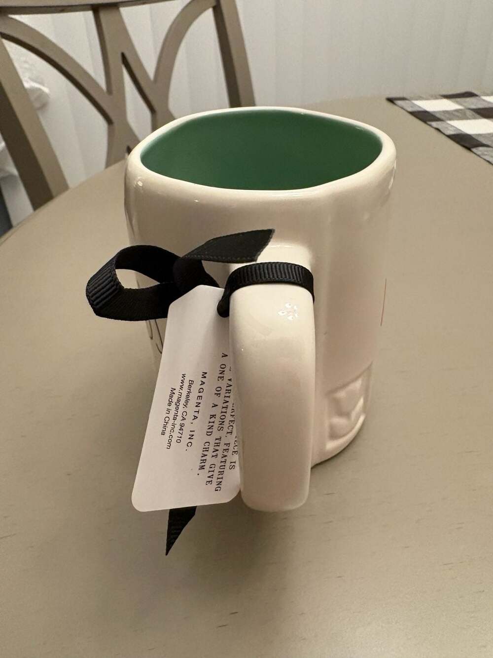 Rae Dunn Artisan Collection Holy Grounds Coffee Mug with Green Interior - Picture 2 of 5